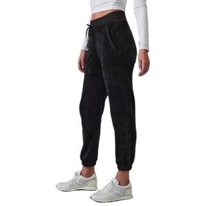 Athleta Double Cozy Karma Velour Recover Jogger Large Black